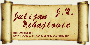 Julijan Mihajlović vizit kartica